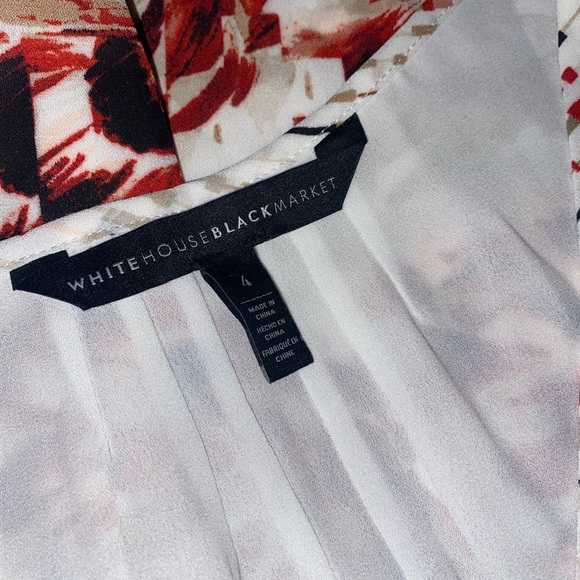 White House/Black Market Floral Cold Shoulder Midi Dress Off WHT/BUR Size 4 - Picture 7 of 11